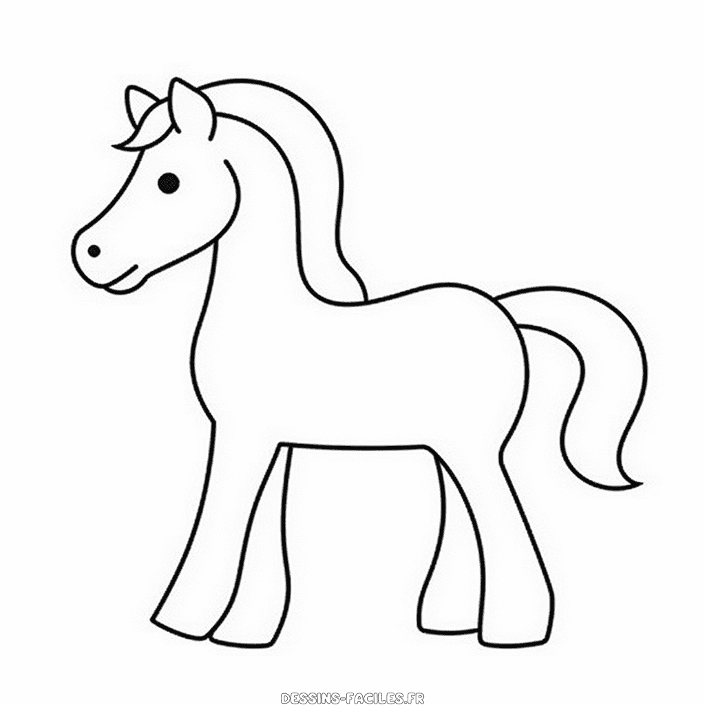 Dessin facile cheval