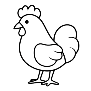 Dessin facile coq