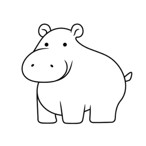 Dessin facile hippopotame