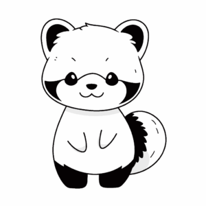 Dessin facile panda rouge