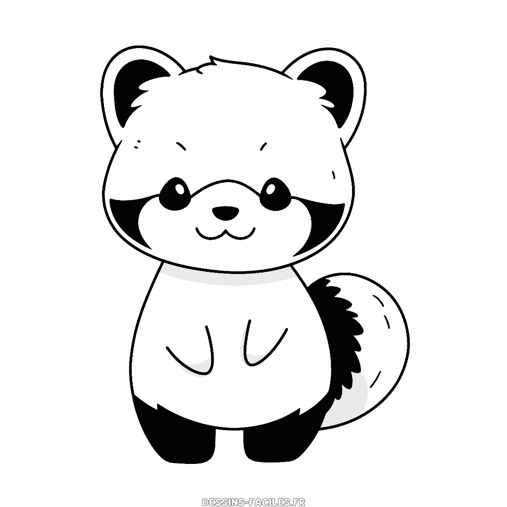 Dessin facile panda rouge