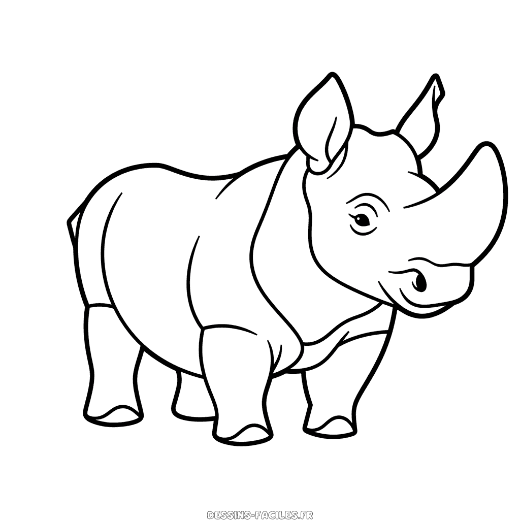 Dessin facile rhinocéros