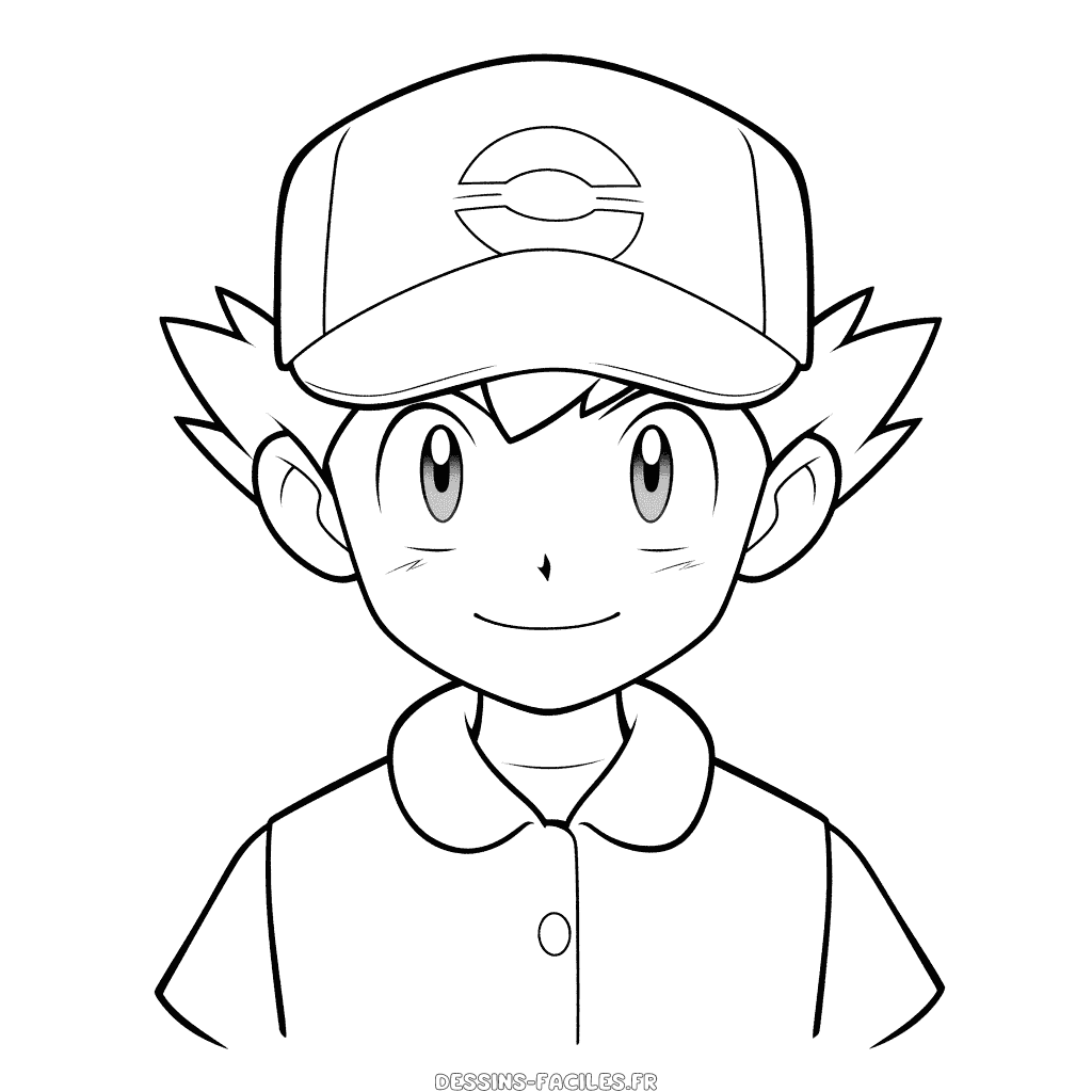 Dessin facile ash ketchum pokemon