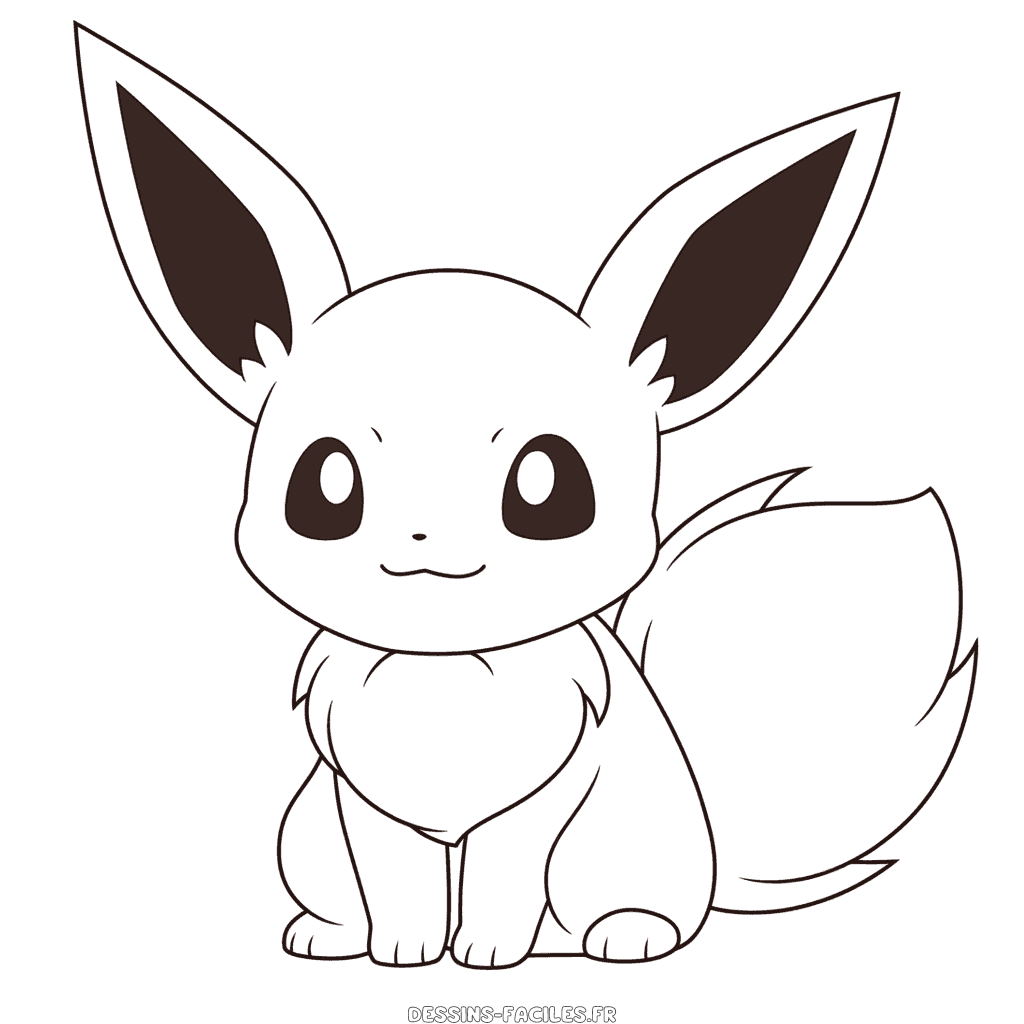 Dessin facile eevee pokemon
