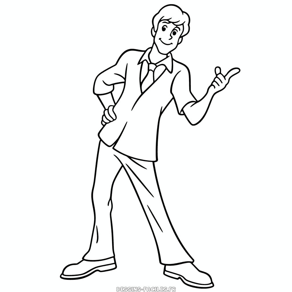 Dessin facile fred jones scooby-doo