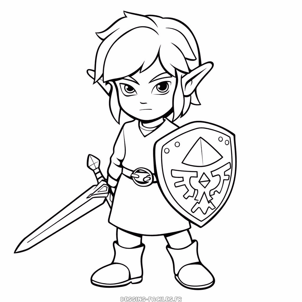 Dessin facile link la légende de zelda