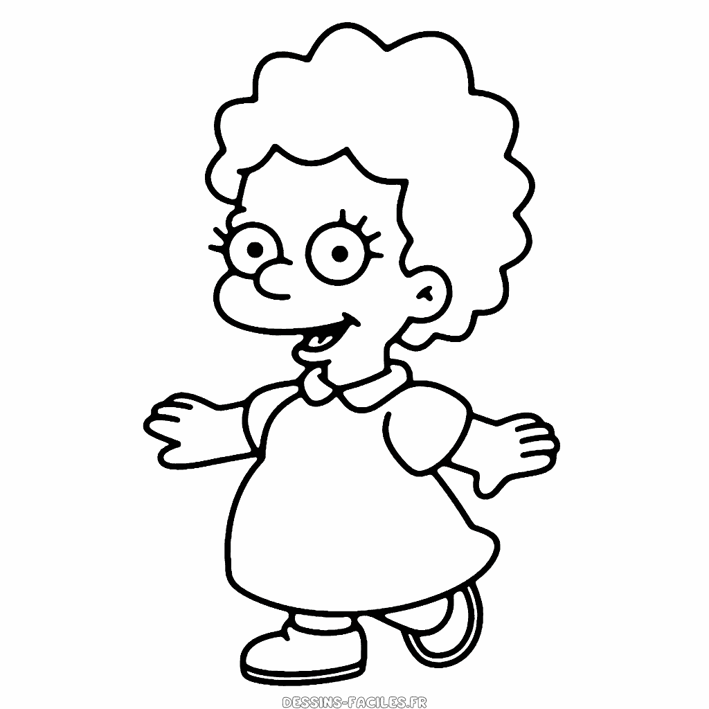 Dessin facile maggie simpson les simpsons
