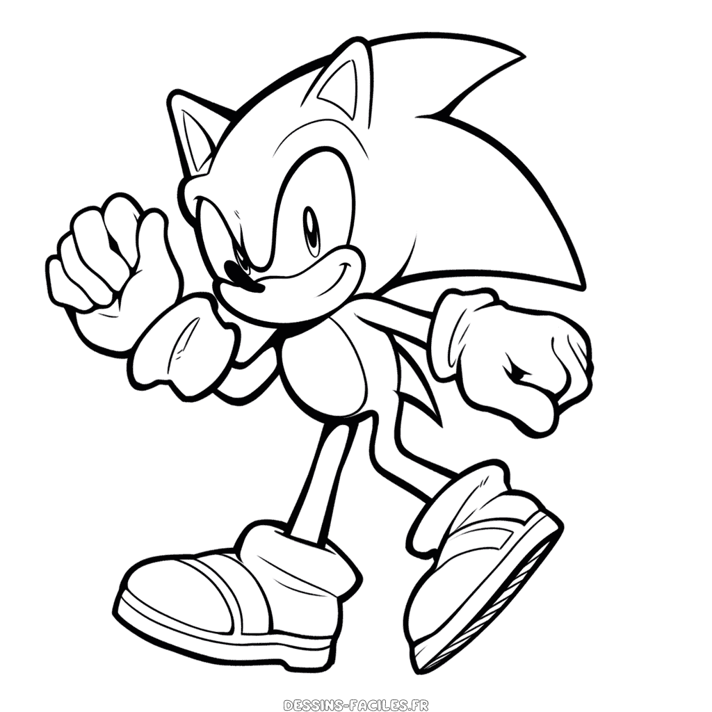 Dessin facile sonic le hérisson
