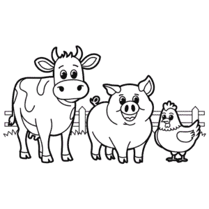 Dessin facile Amis des animaux de la ferme