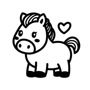 Dessin facile Cheval kawaii mignon