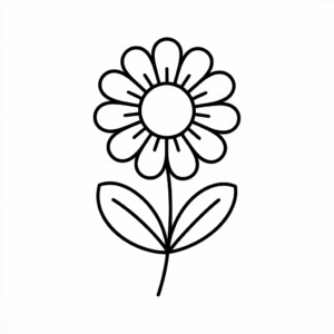 Dessin facile Fleur Basique