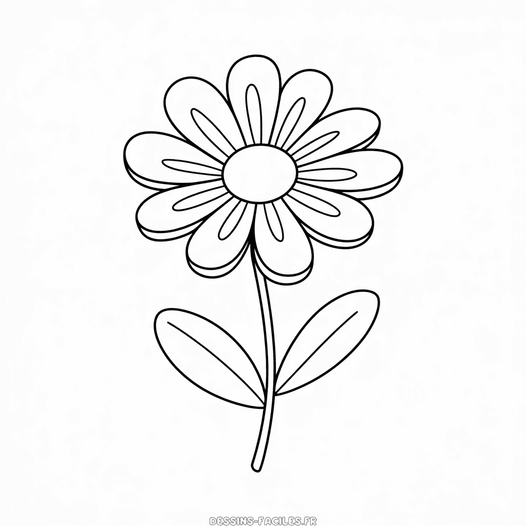 Dessin facile Fleur en 3D