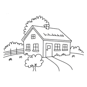 Dessin facile Maison de ferme