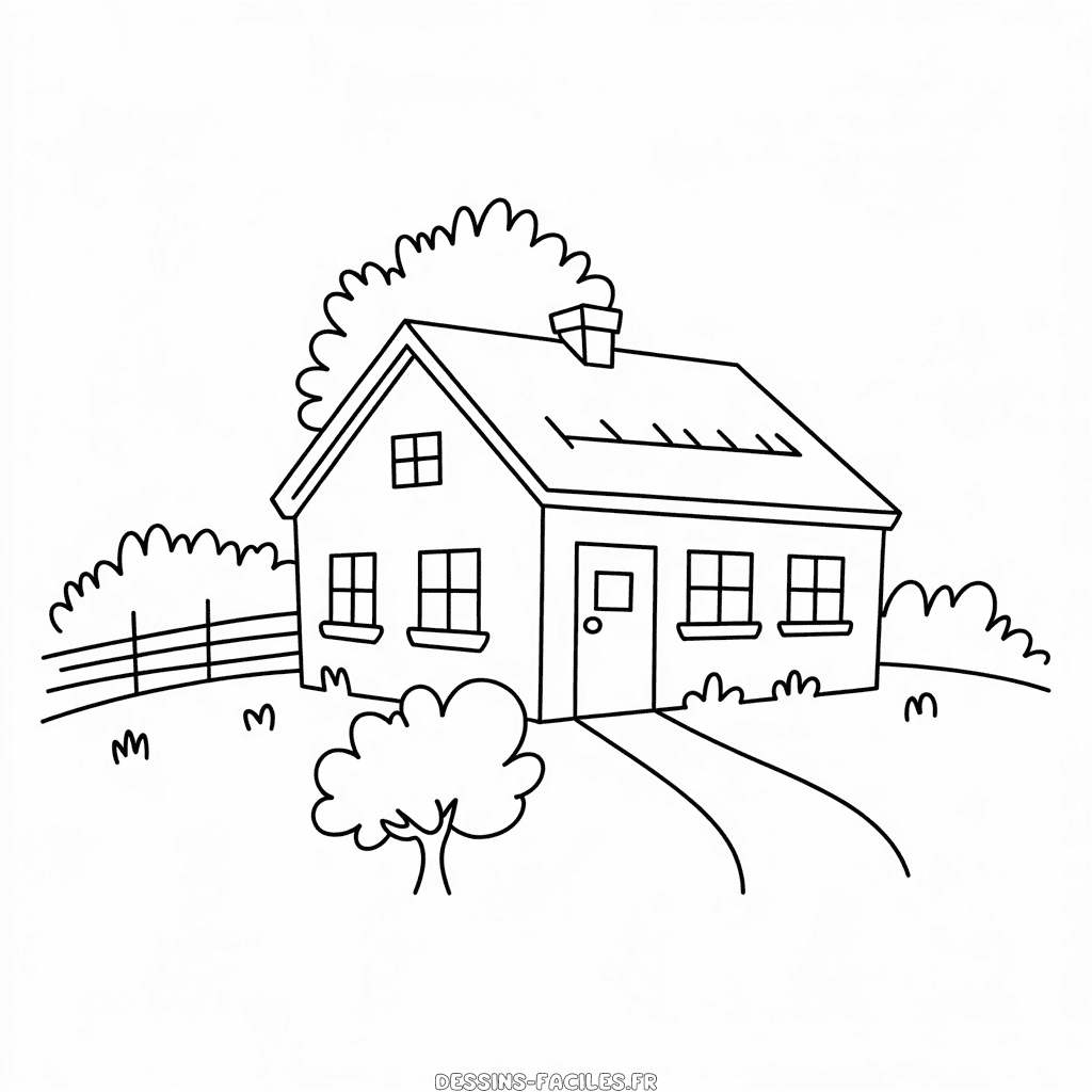 Dessin facile Maison de ferme