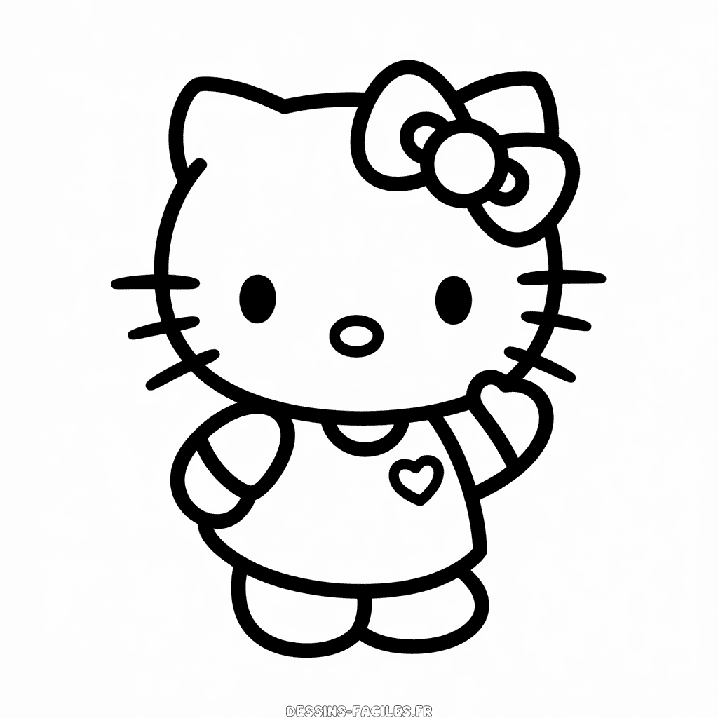 Dessin facile Personnage de Hello Kitty