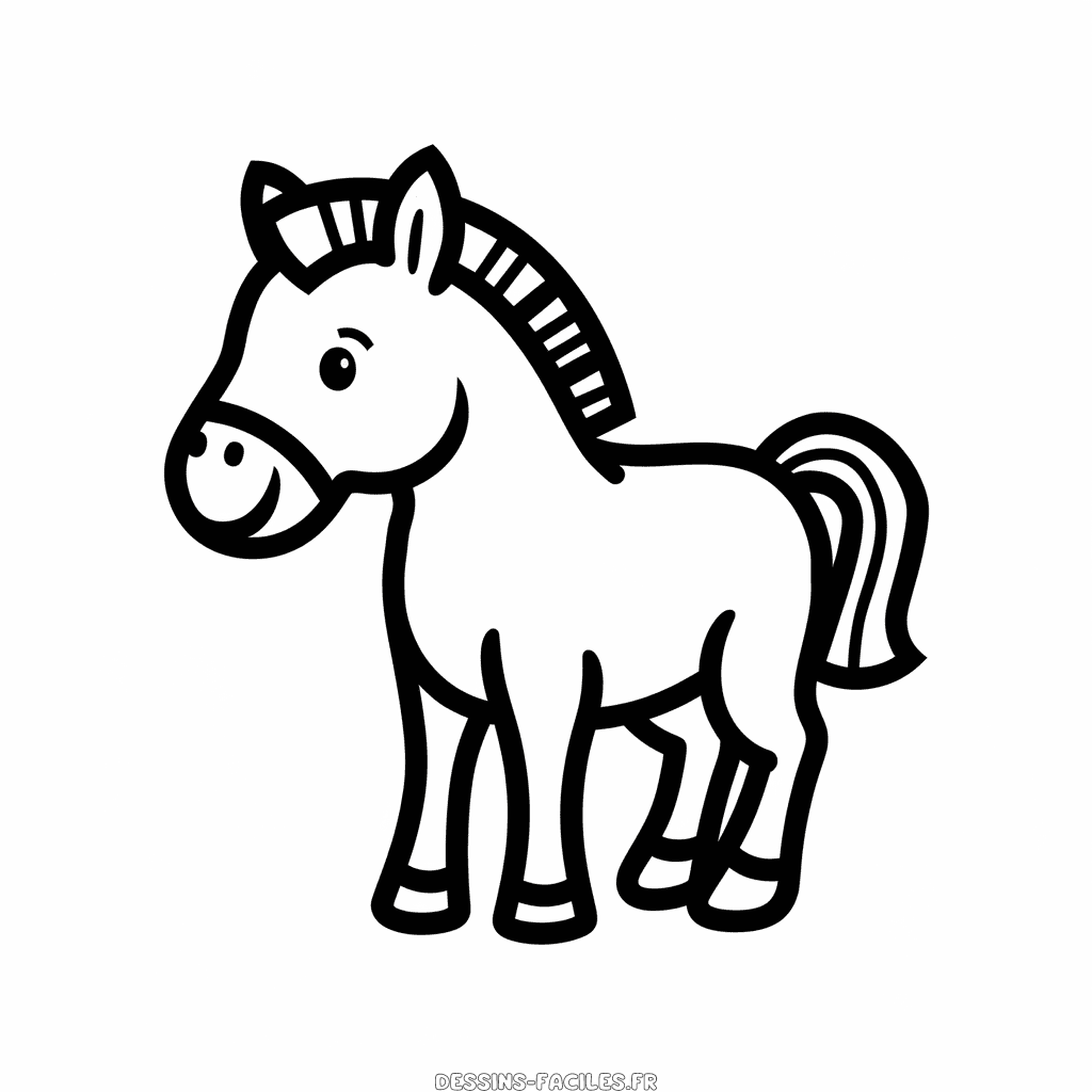Dessin facile Poulain bébé