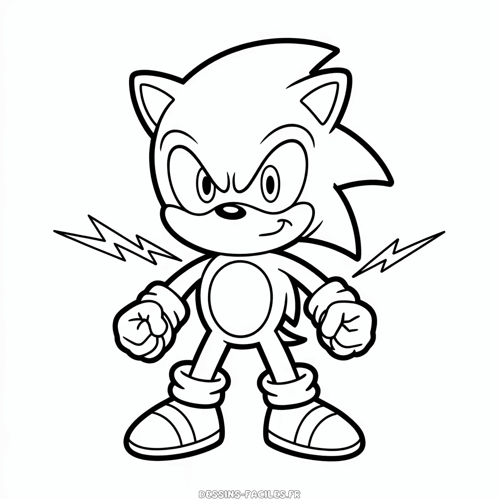 Dessin facile Sonic en colère