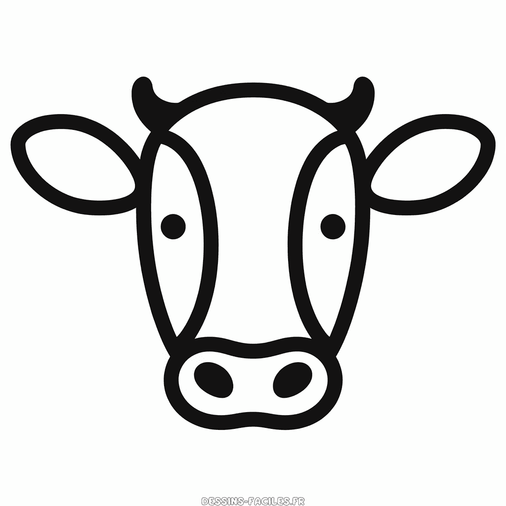 Dessin facile Tête de vache