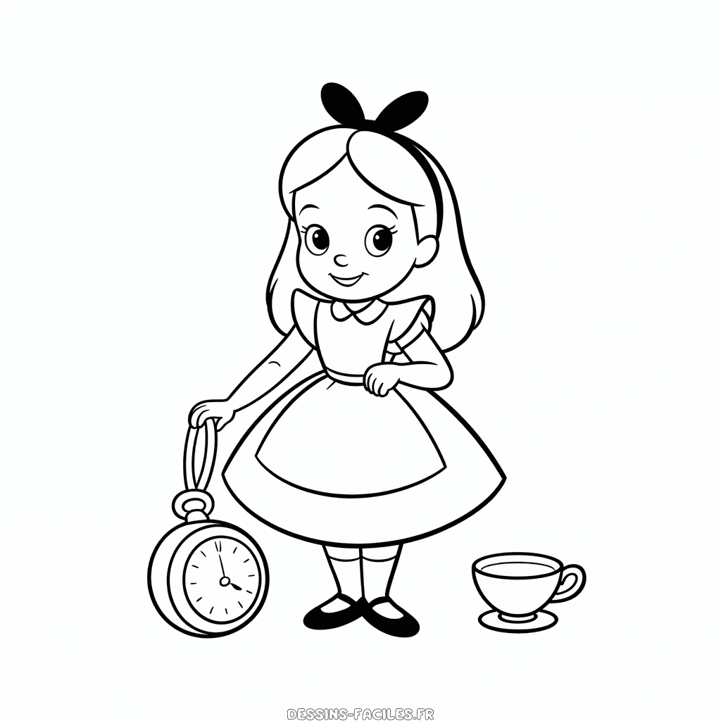 Dessin Facile Alice au Pays des Merveilles Disney