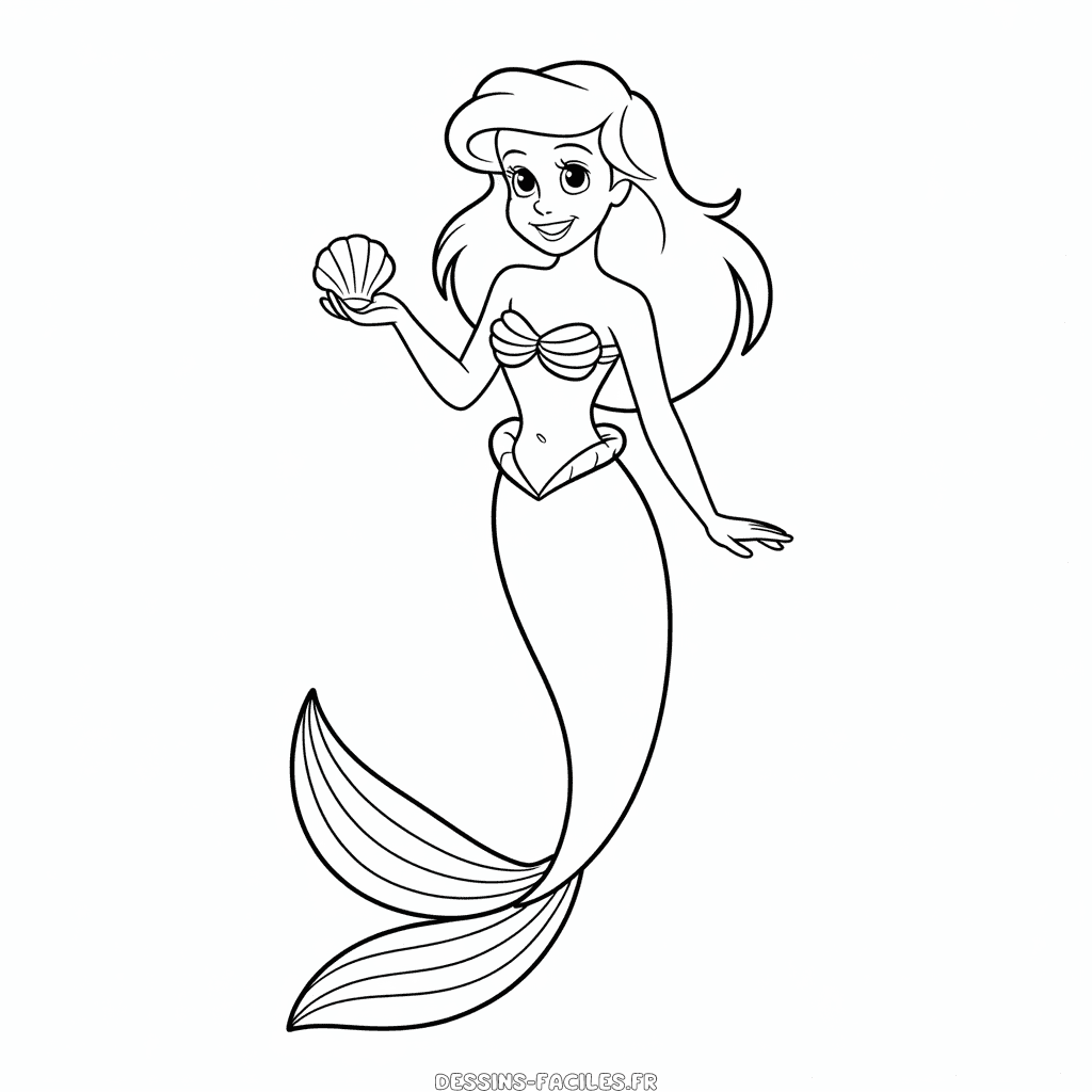 Dessin Facile Ariel, Princesse Disney