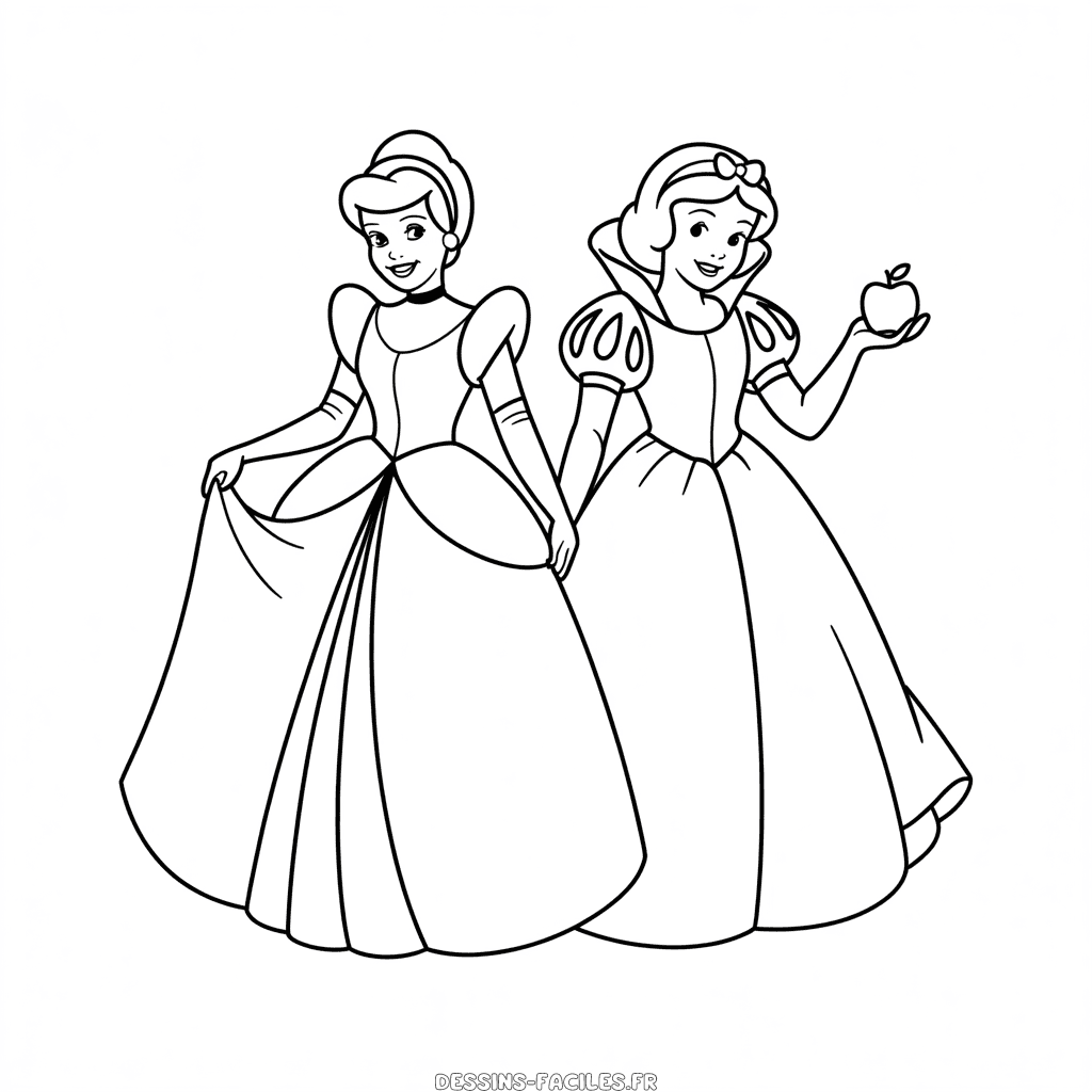 Dessin Facile Cendrillon et Blanche-Neige