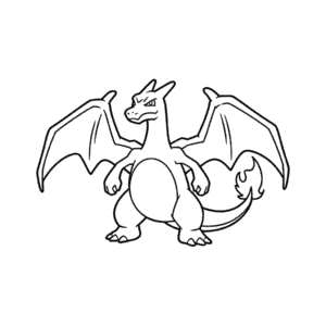 Dessin Facile Dracaufeu Noir et Blanc