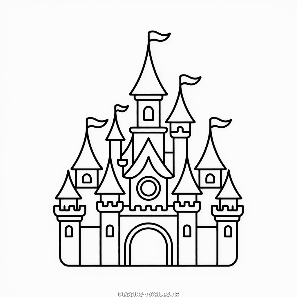 Dessin Facile Château de la Princesse Disney