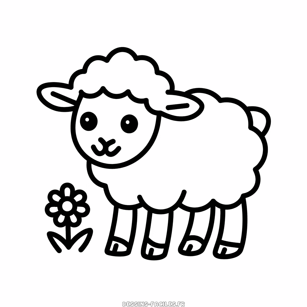 Dessin Facile d'un Mouton bébé