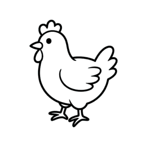 Dessin Facile de Poule Mignonne