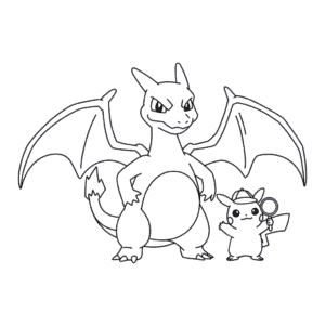 Dessin Facile Dracaufeu et Détective Pikachu