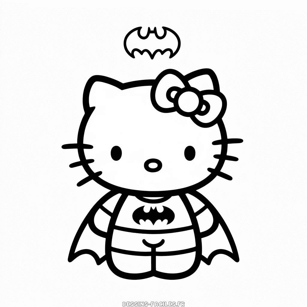 Dessin Facile Hello Kitty Batman