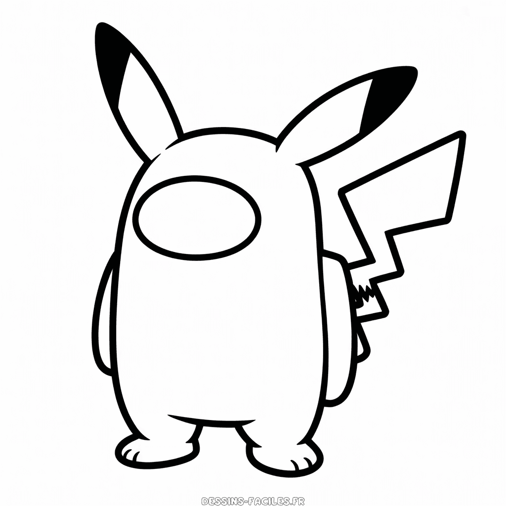 Dessin Facile Among Us Pikachu