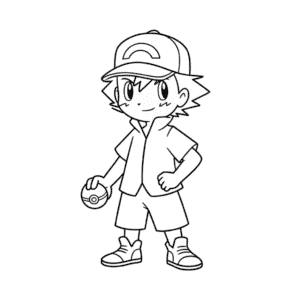 Dessin Facile Sacha Dresseur de Pokémons