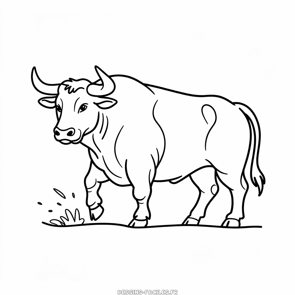 Dessin Facile Taureau réaliste