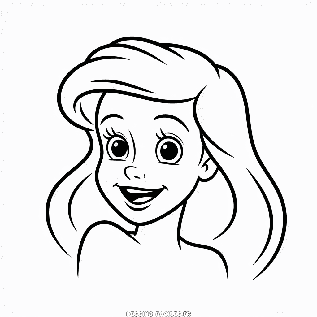 Dessin Facile Visage d'Ariel