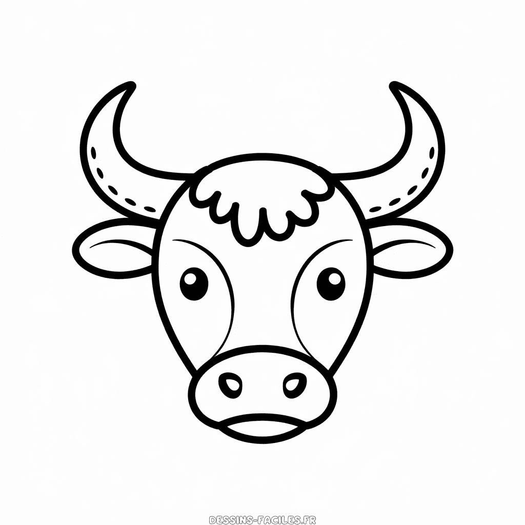 Dessin Facile Visage de Taureau
