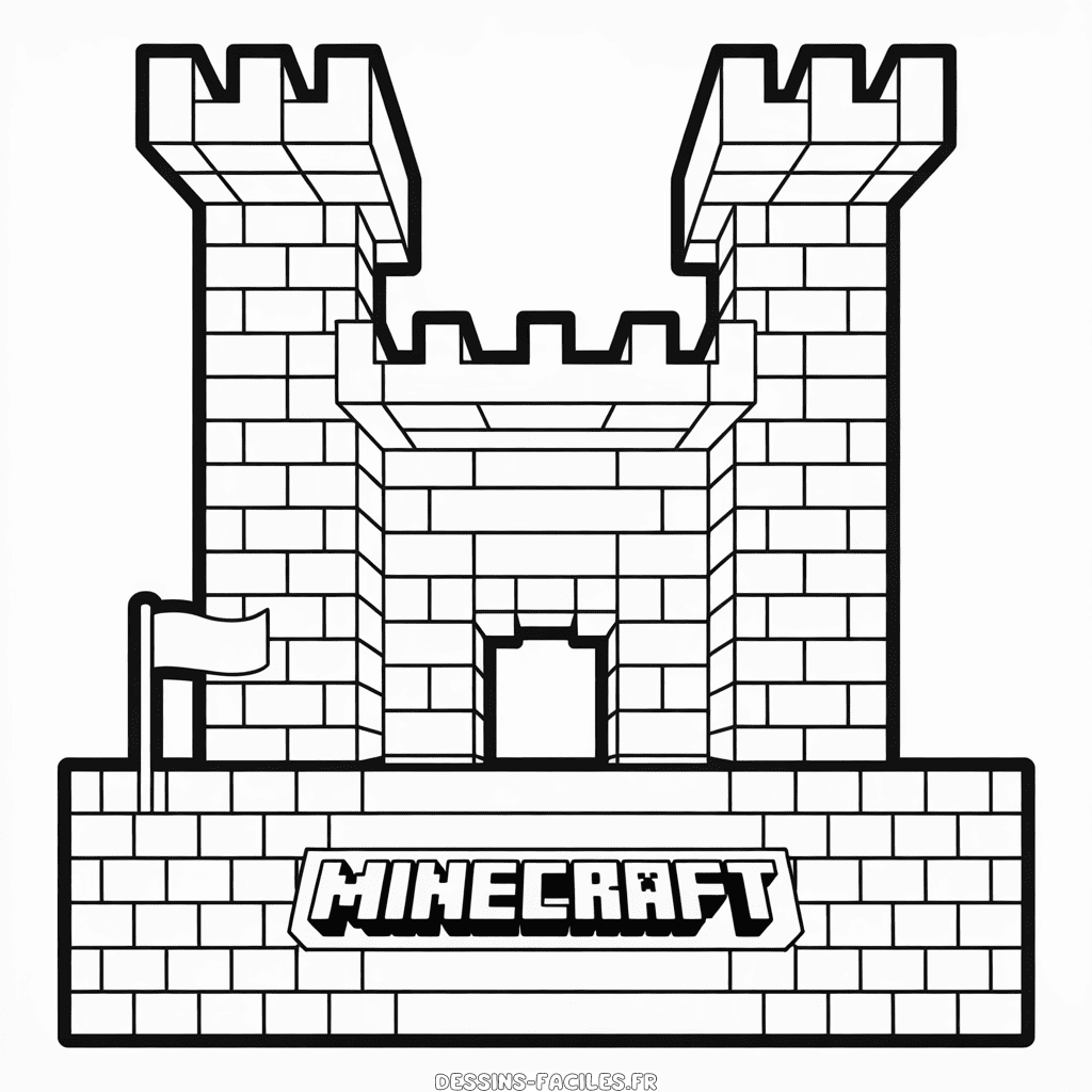 Dessin Facile Château Minecraft