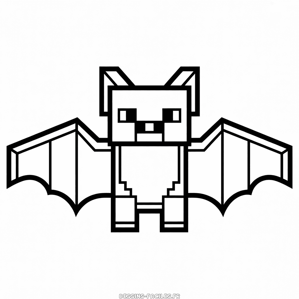Dessin Facile Chauve-souris Minecraft