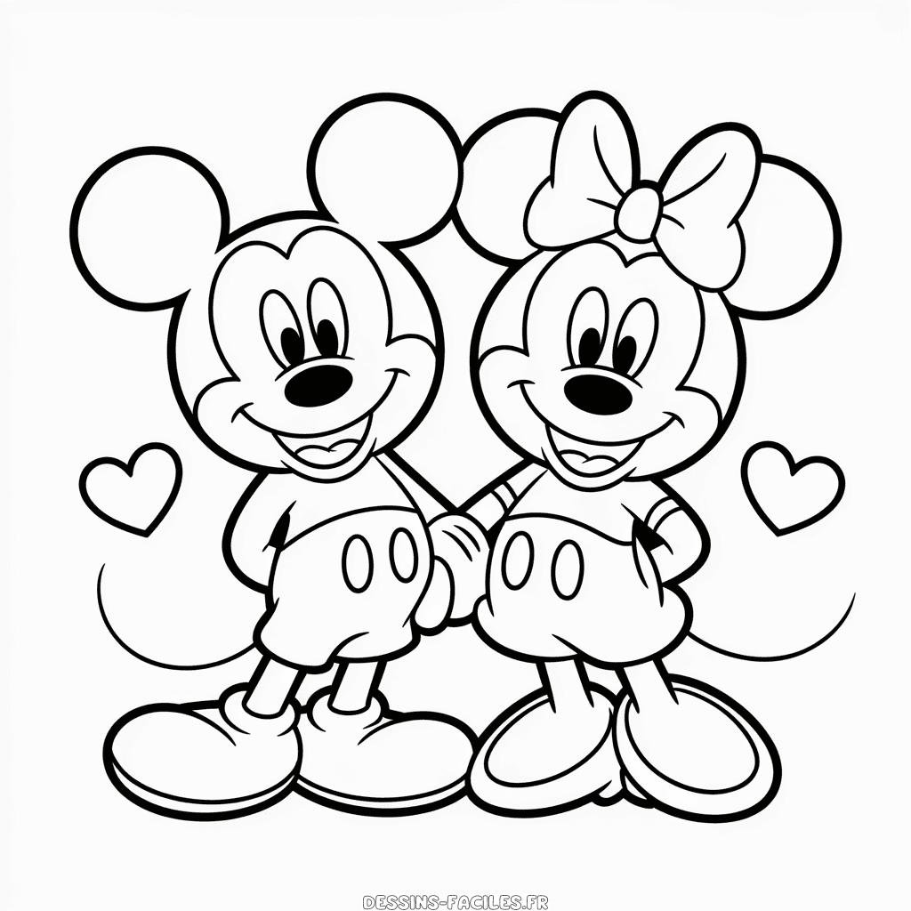 Dessin Facile Couple Mickey Mouse