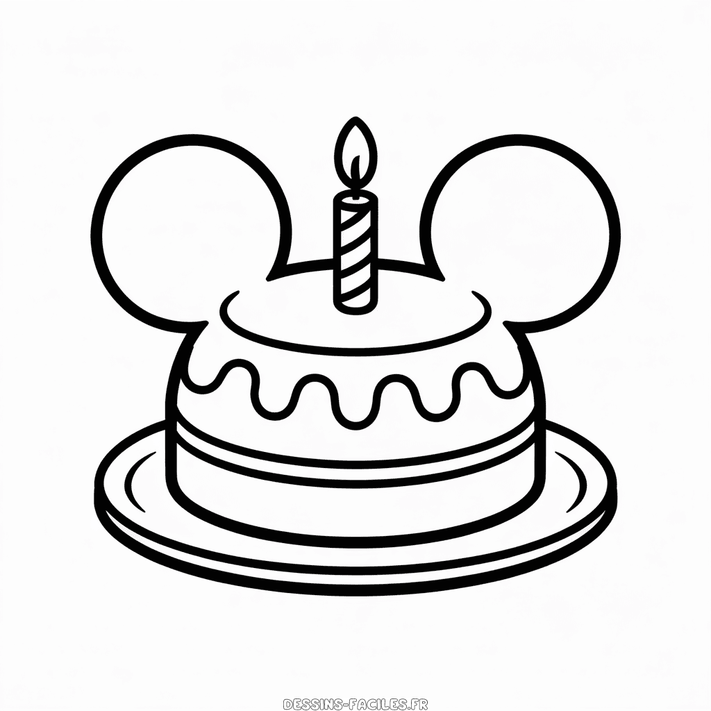 Dessin Facile Gâteau Mickey