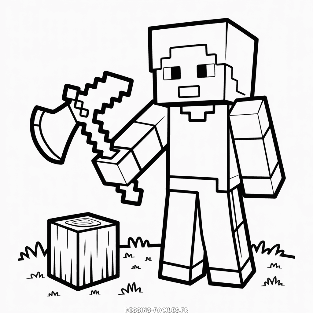 Dessin Facile Hache Minecraft