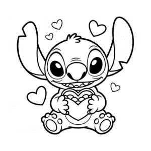Dessin Facile La Saint-Valentin de Stitch