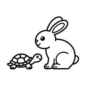Dessin Facile Lapin avec Tortue