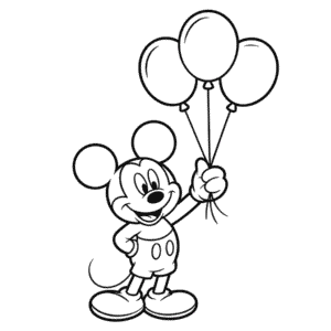 Dessin Facile Mickey Mouse Tenant des Ballons