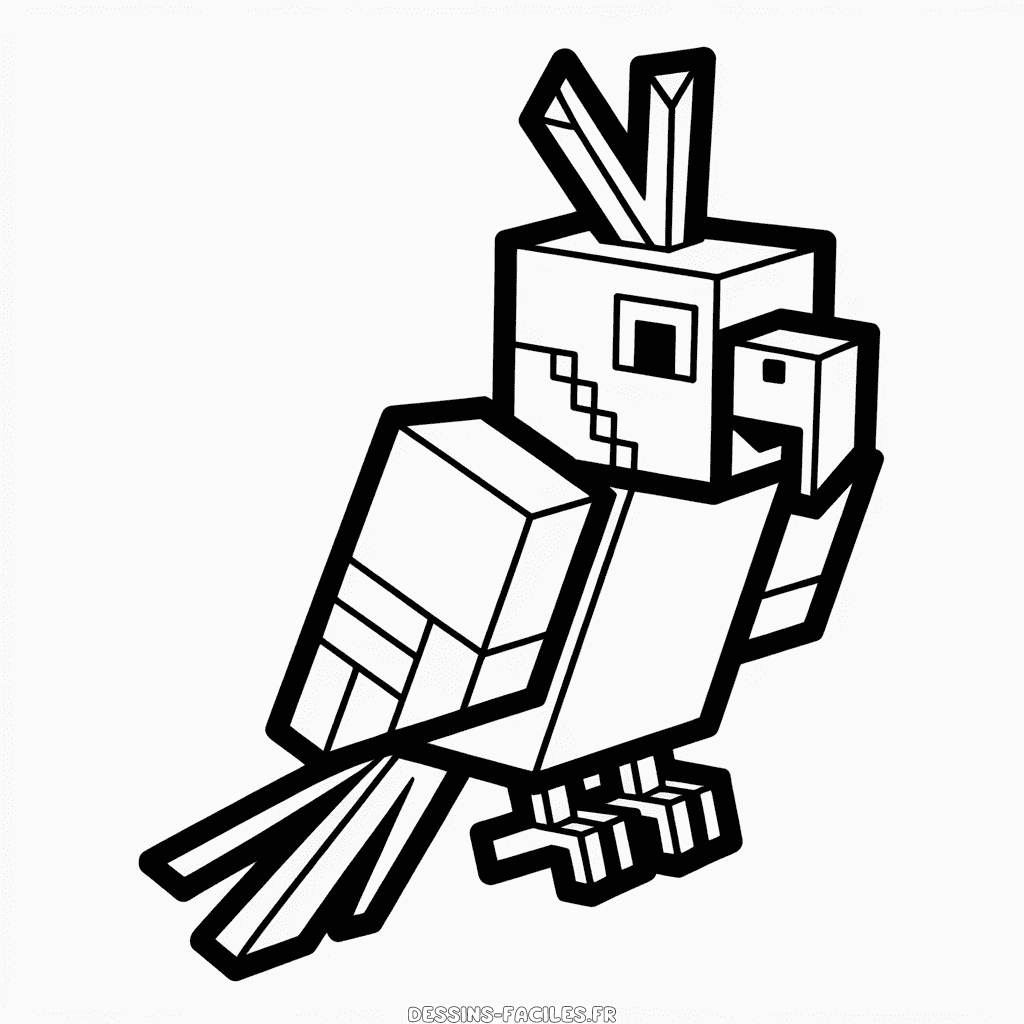 Dessin Facile Oiseau Minecraft