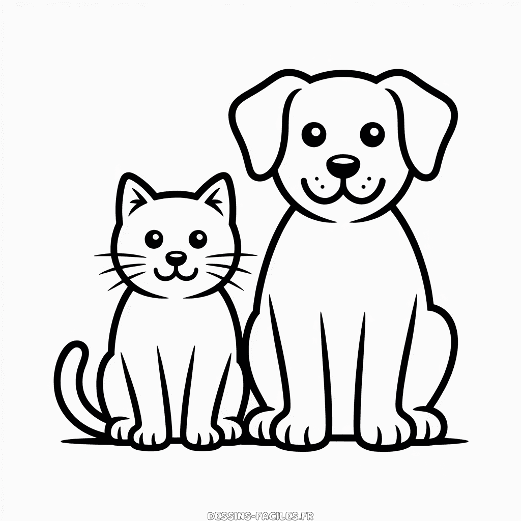 Dessin Facile Chat et Chien