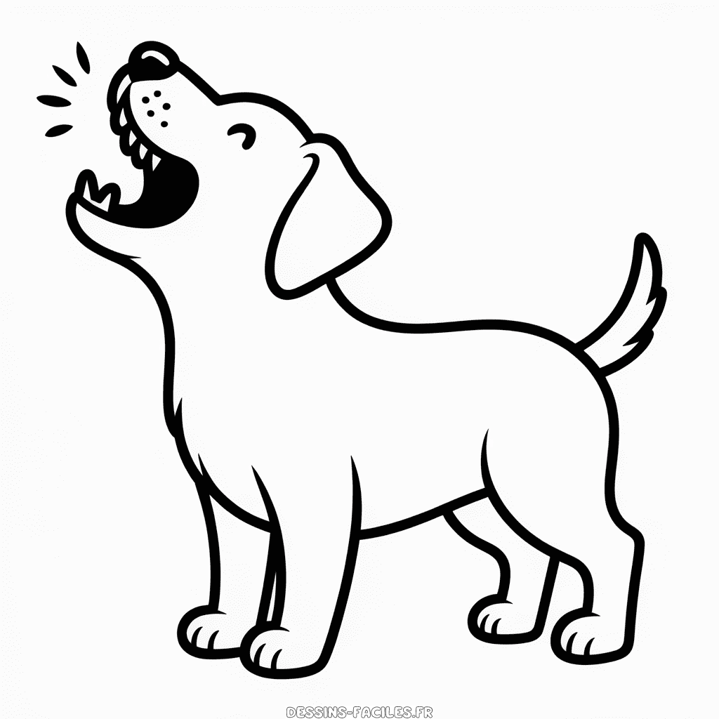 Dessin Facile Chien Aboyant