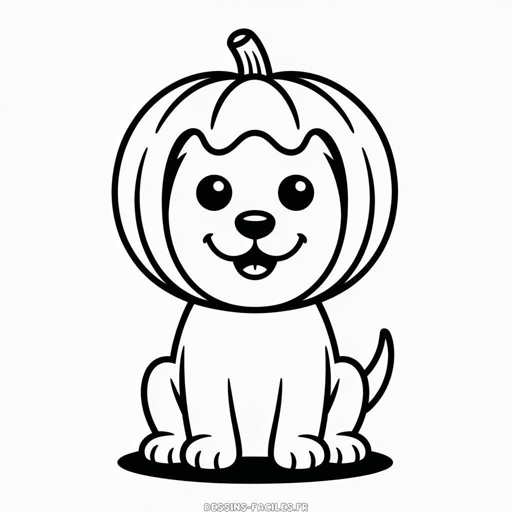 Dessin Facile Chien d'Halloween