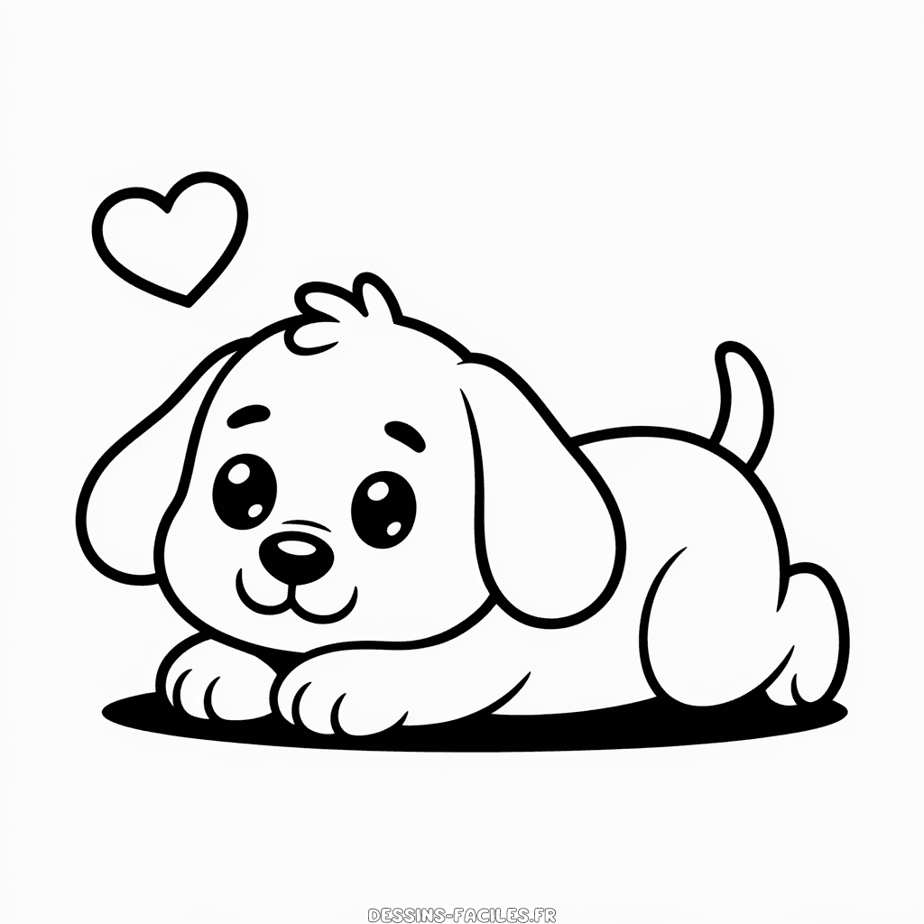 Dessin Facile Chien Dessin Animé Mignon