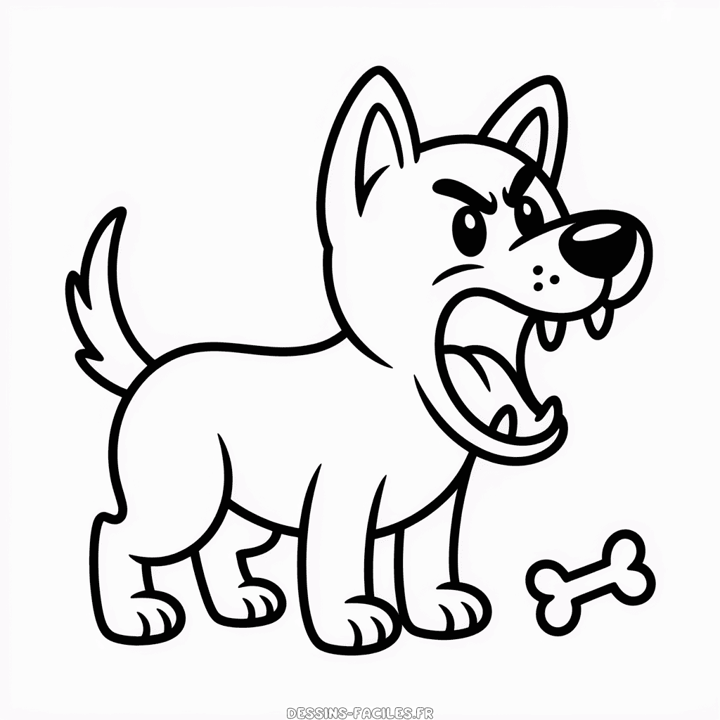 Dessin Facile Chien en Colère